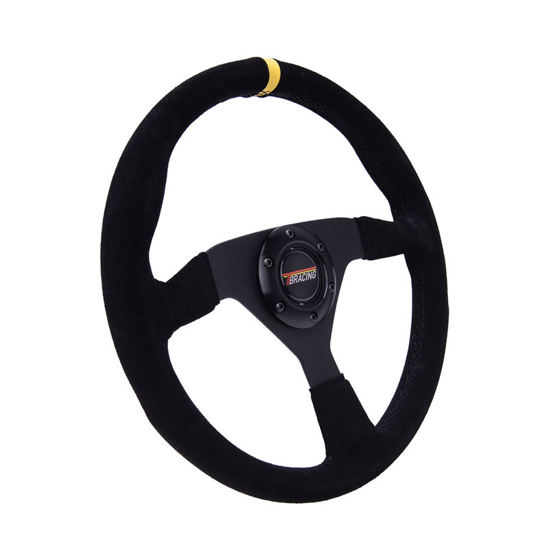 5mm thickness Suede Steering Wheel aluminum horn cover